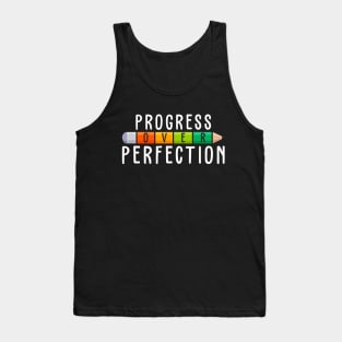 Progress Over Perfection Motivational back to School Teacher Tank Top